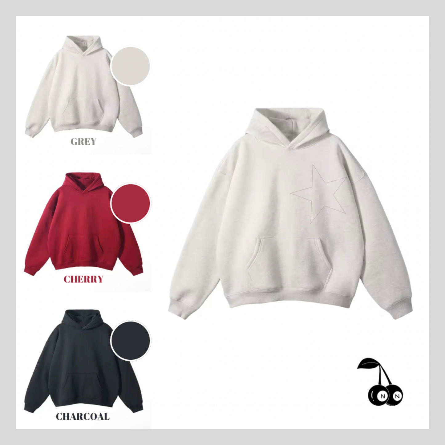 LEOPARD STAR-PATCH HOODIE